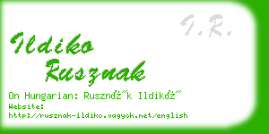 ildiko rusznak business card